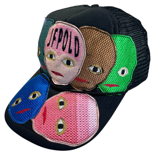 Plastered Faces Black Trucker Hat 1/1