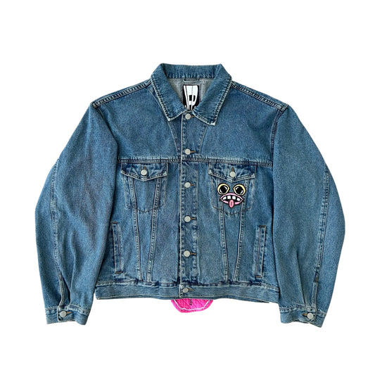 Bubblegum Monster Face Denim Jacket 1/1 (Size L)