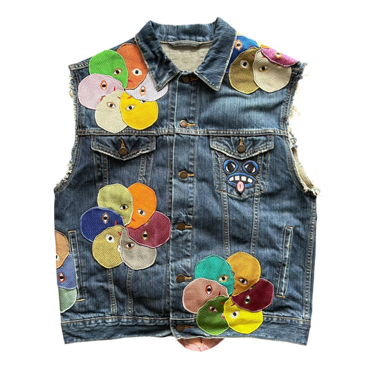 Plastered Monster Jean Vest Blue 1/1- Size XL