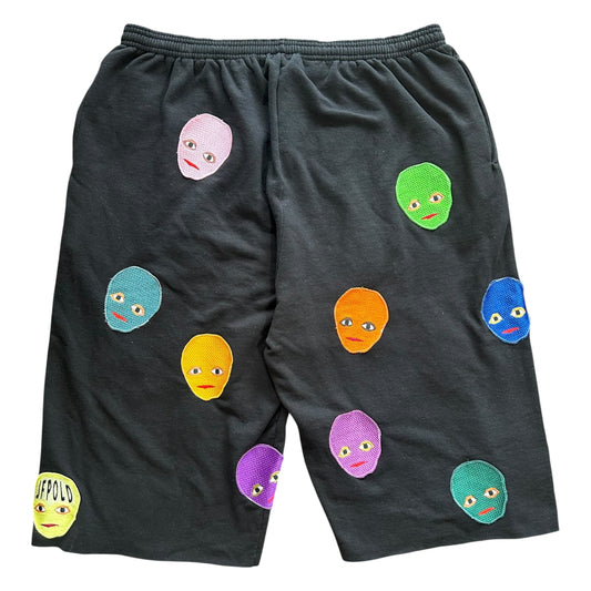 Plastered Faces Shorts Black 1/1- Size 3XL