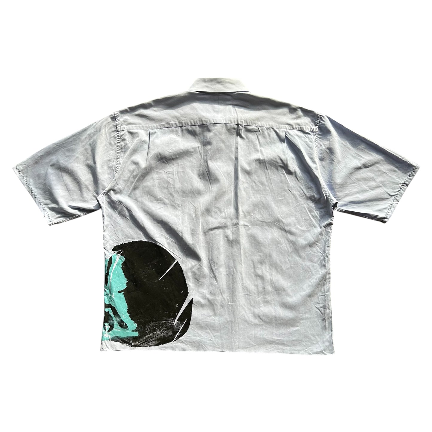 Womanly Beauty 1/1 Grey/Blue Button Up (Size L)