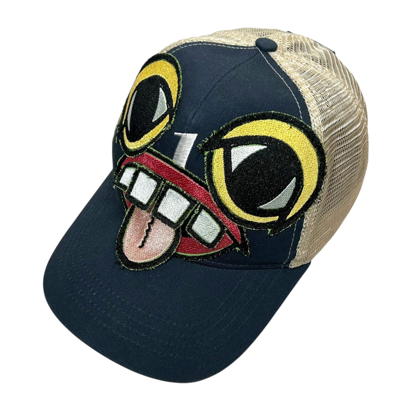 Navy Monster Face Trucker Hat 1/1