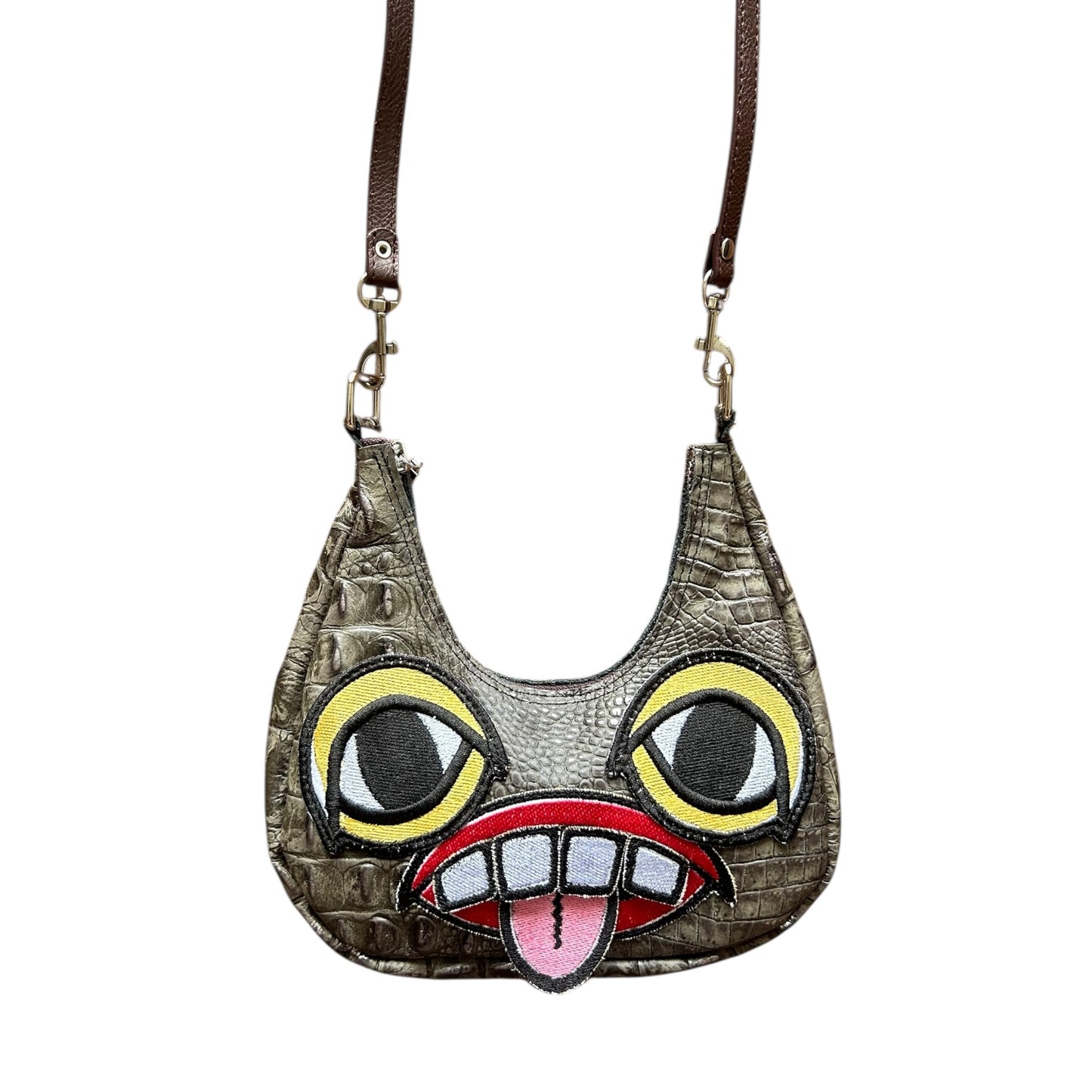 Metallic Crocodile Crossbody Monster Purse 1/1