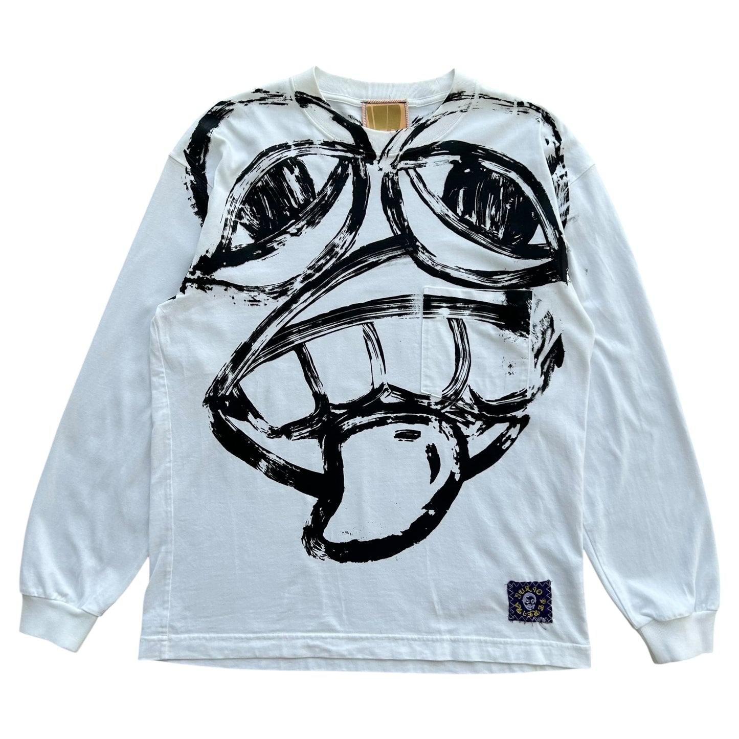 Monster Face 1/1 White Long Sleeve (Size S)