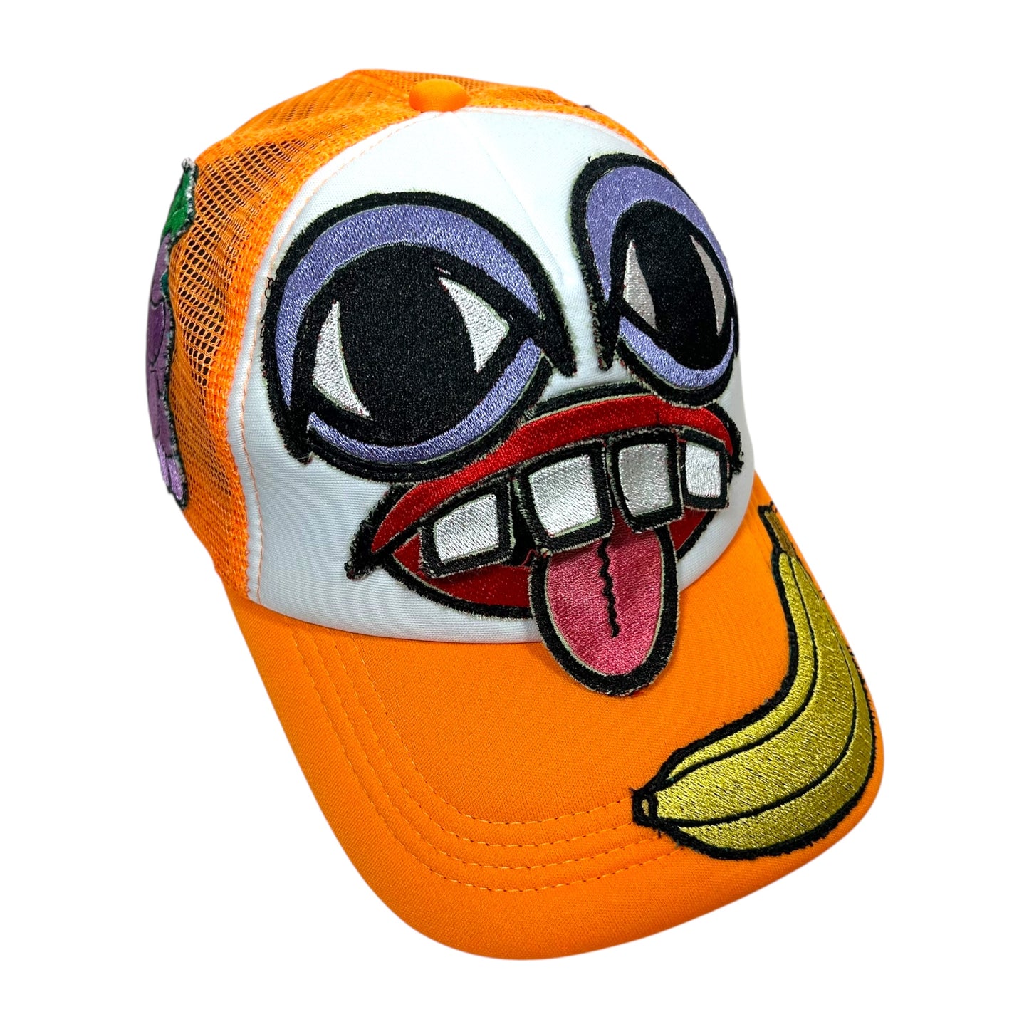 Orange Fruit Monster Face Trucker Hat 1/1