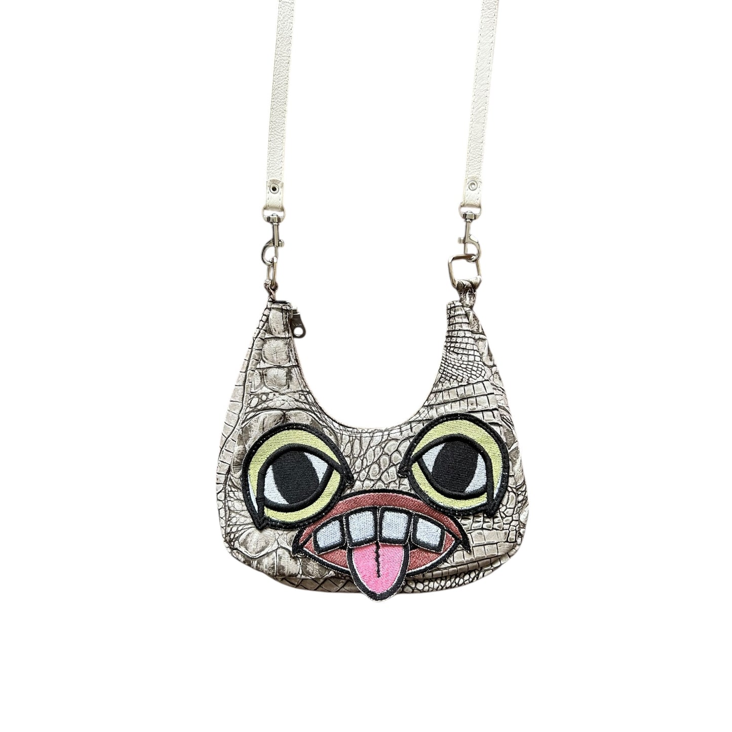 Silver Crocodile Crossbody Monster Purse 1/1