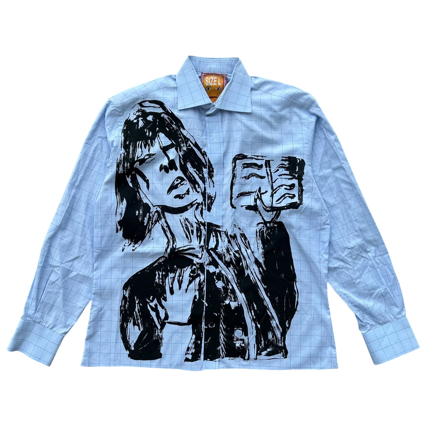 Sacred Book 1/1 Button up (Light Blue Plaid Size L)