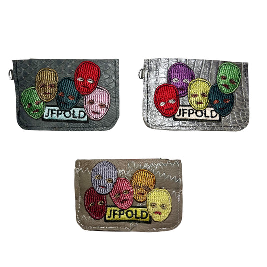 Plastered Faces Cardholders with Pocket (1-4)