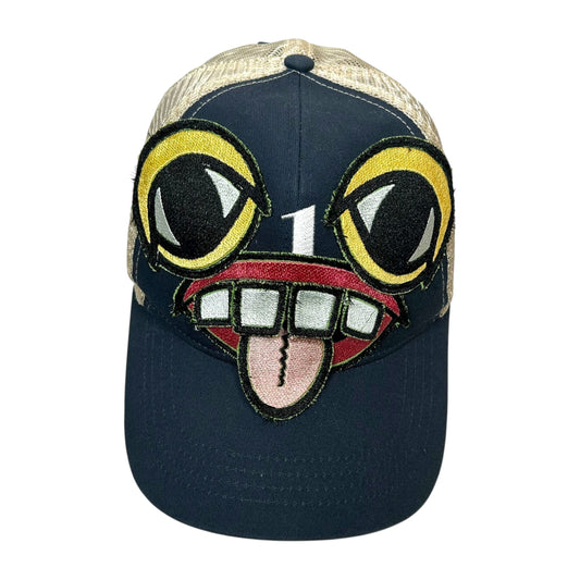 Navy Monster Face Trucker Hat 1/1