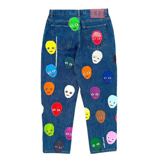 Plastered Faces Jeans Blue 1/1- Size 34
