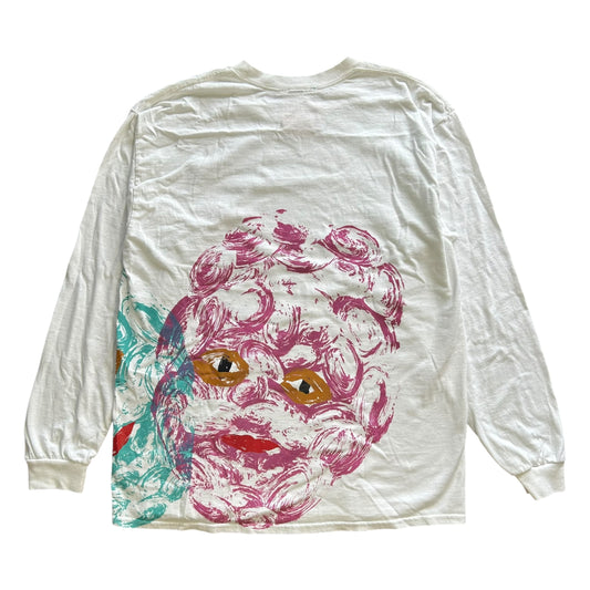 Plastered Faces White Longsleeve 1/1 - Size M