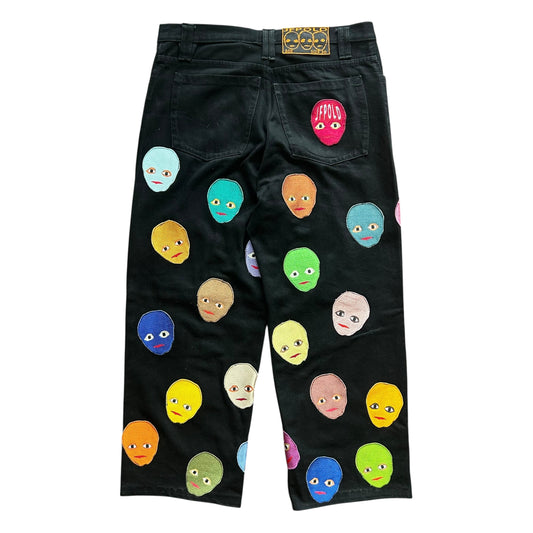 Plastered Faces Jeans Black 1/1- Size 36