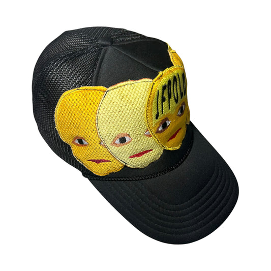 Plastered Faces Black/ Yellow Trucker Hat 1/1