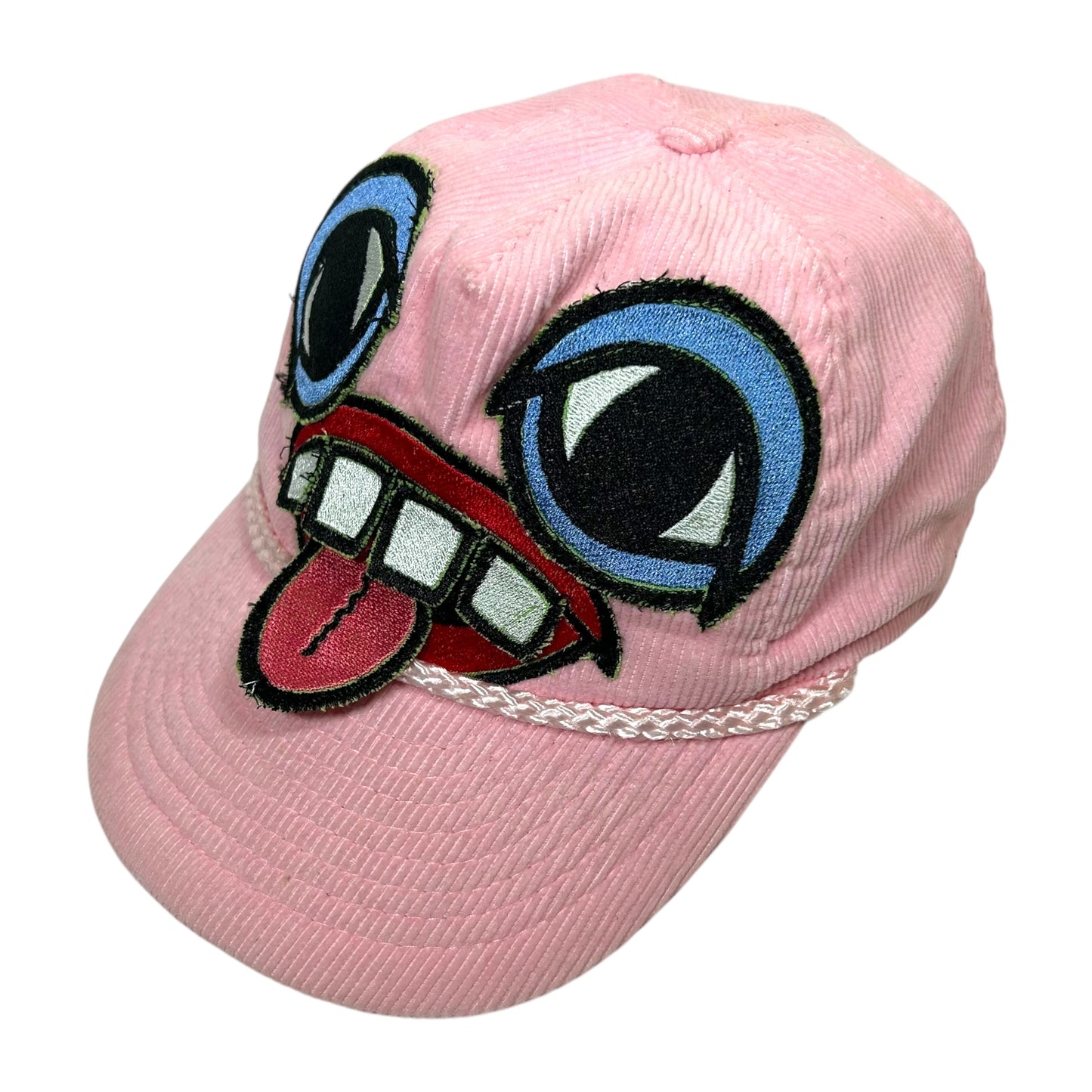 Pink Corduroy Monster Face Trucker Hat 1/1