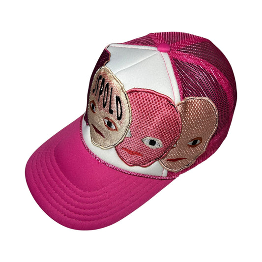 Plastered Faces Pink Trucker Hat 1/1