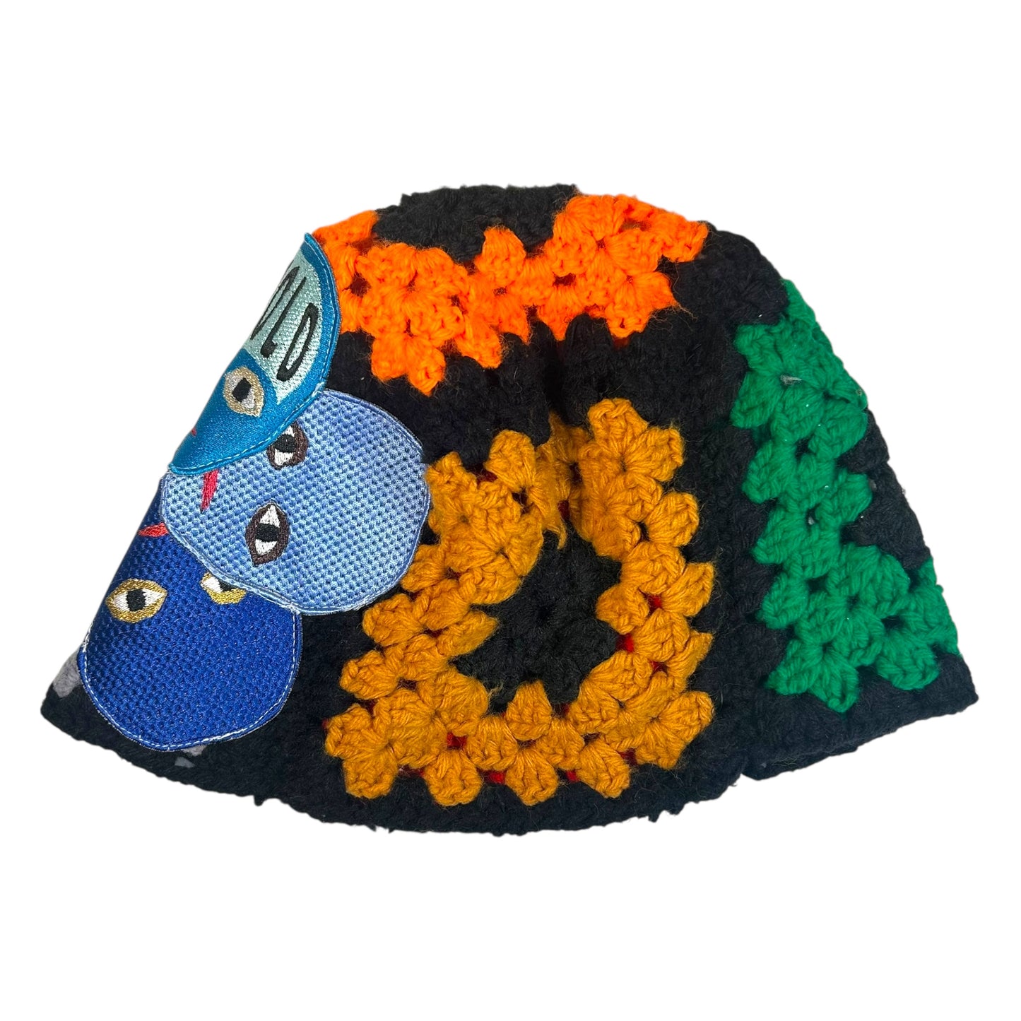 Plastered Faces Handmade Knitted Beanie (Blue Faces) 1/1