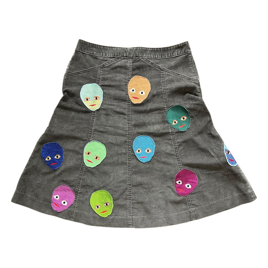 Plastered Faces Denim Skirt Black 1/1- Size S