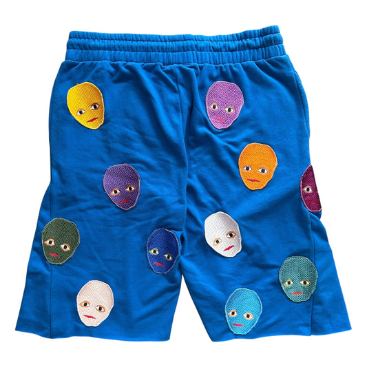 Plastered Faces Shorts Blue 1/1- Size XL
