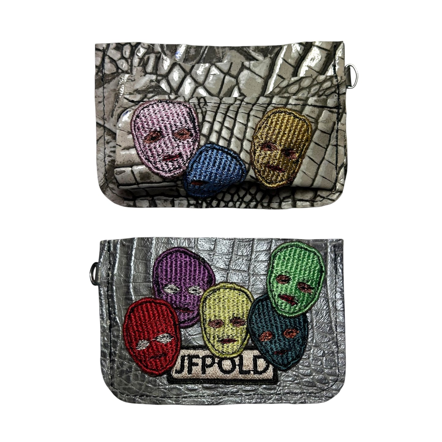Plastered Faces Cardholders with Pocket (1-4)