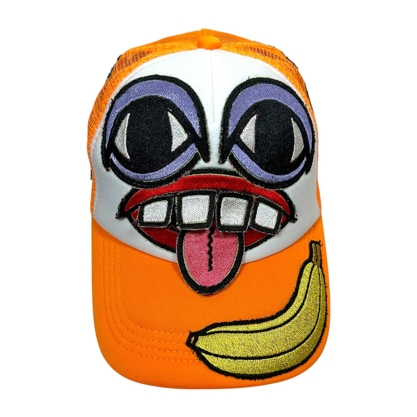 Orange Fruit Monster Face Trucker Hat 1/1
