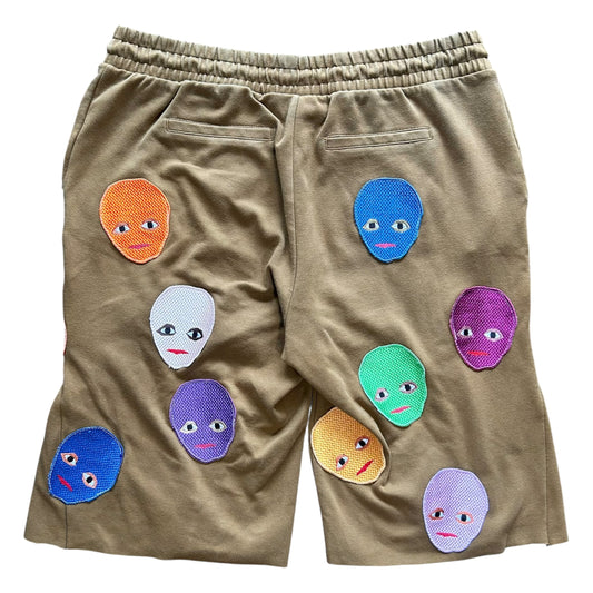Plastered Faces Shorts Brown 1/1- Size L