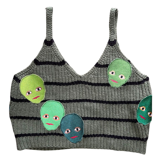 Plastered Faces Knitted Top 1/1 - Size M