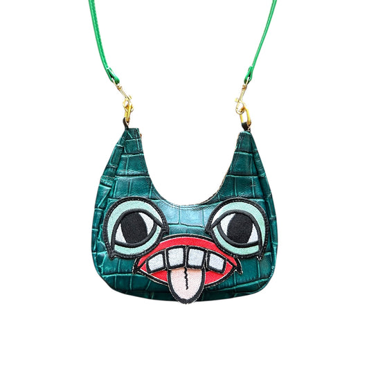 Turquoise Crocodile Crossbody Monster Purse 1/1