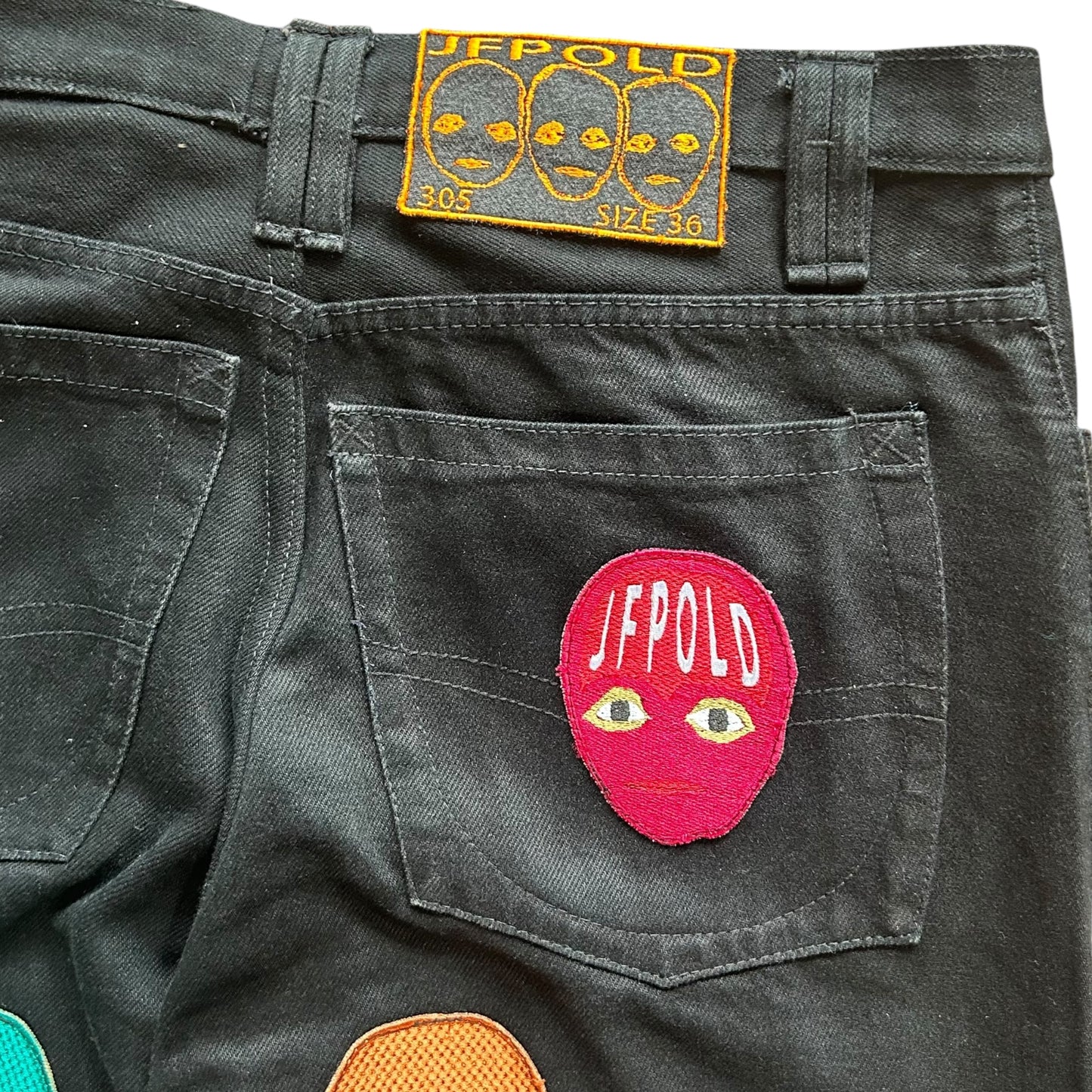Plastered Faces Jeans Black 1/1- Size 36