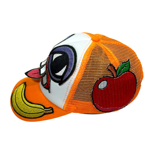 Orange Fruit Monster Face Trucker Hat 1/1