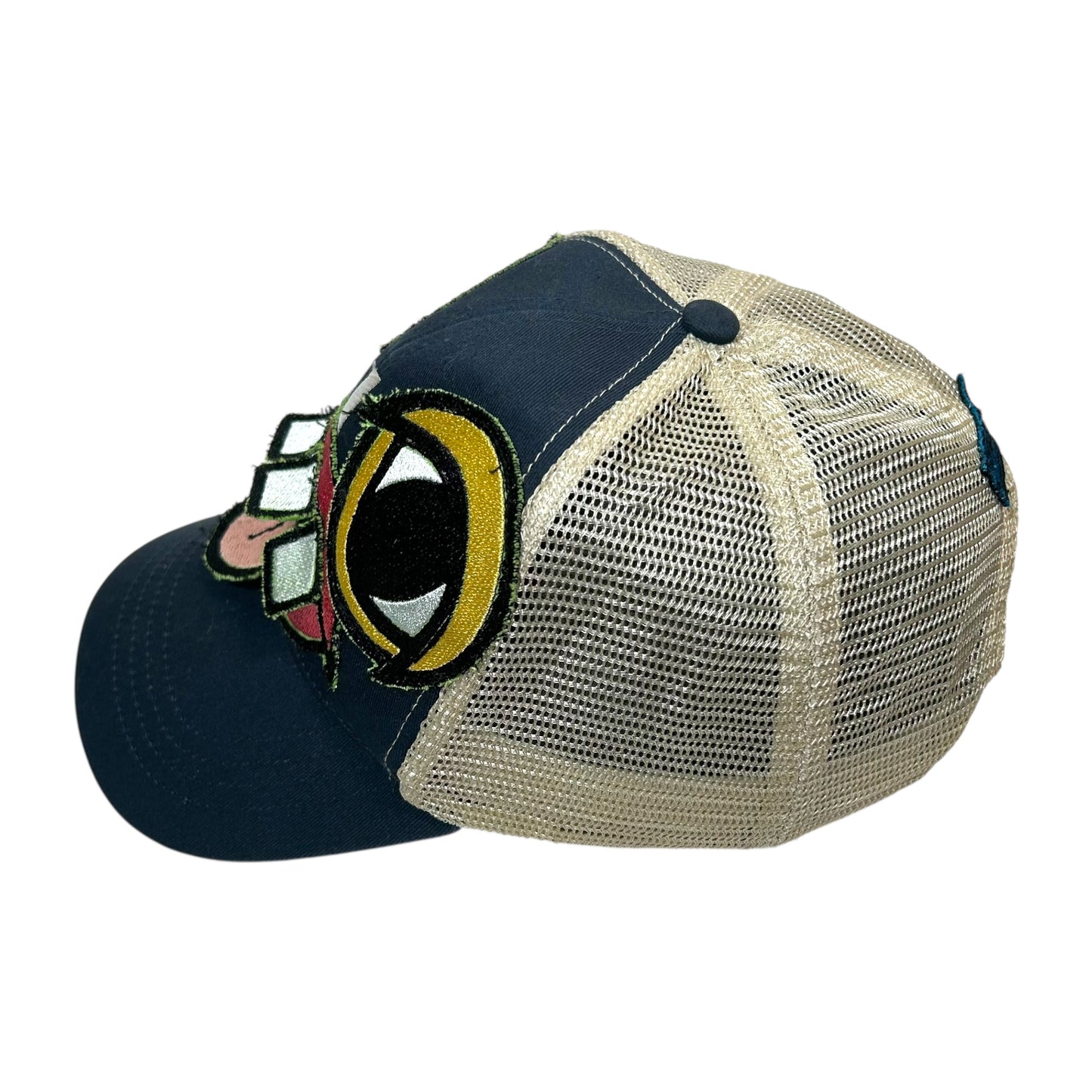 Navy Monster Face Trucker Hat 1/1