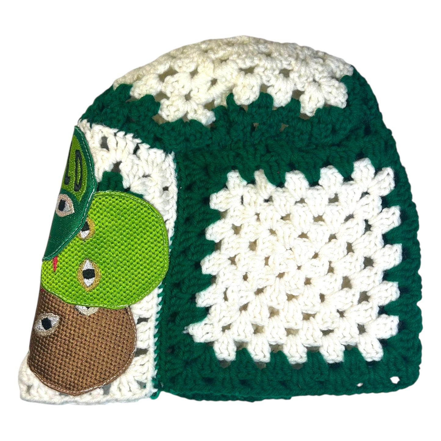 Plastered Faces Handmade Knitted Beanie (Earth Tone Faces) 1/1