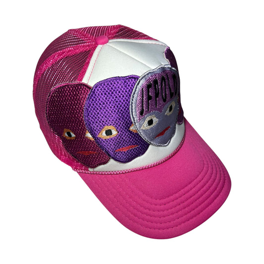 Plastered Faces Pink/ Purple Trucker Hat 1/1