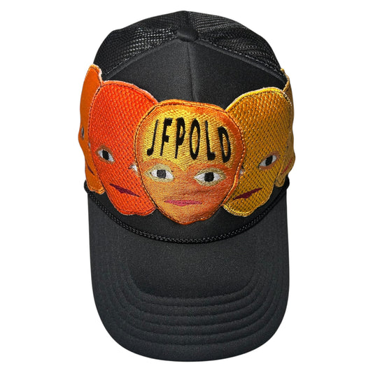 Plastered Faces Black/ Orange Trucker Hat 1/1