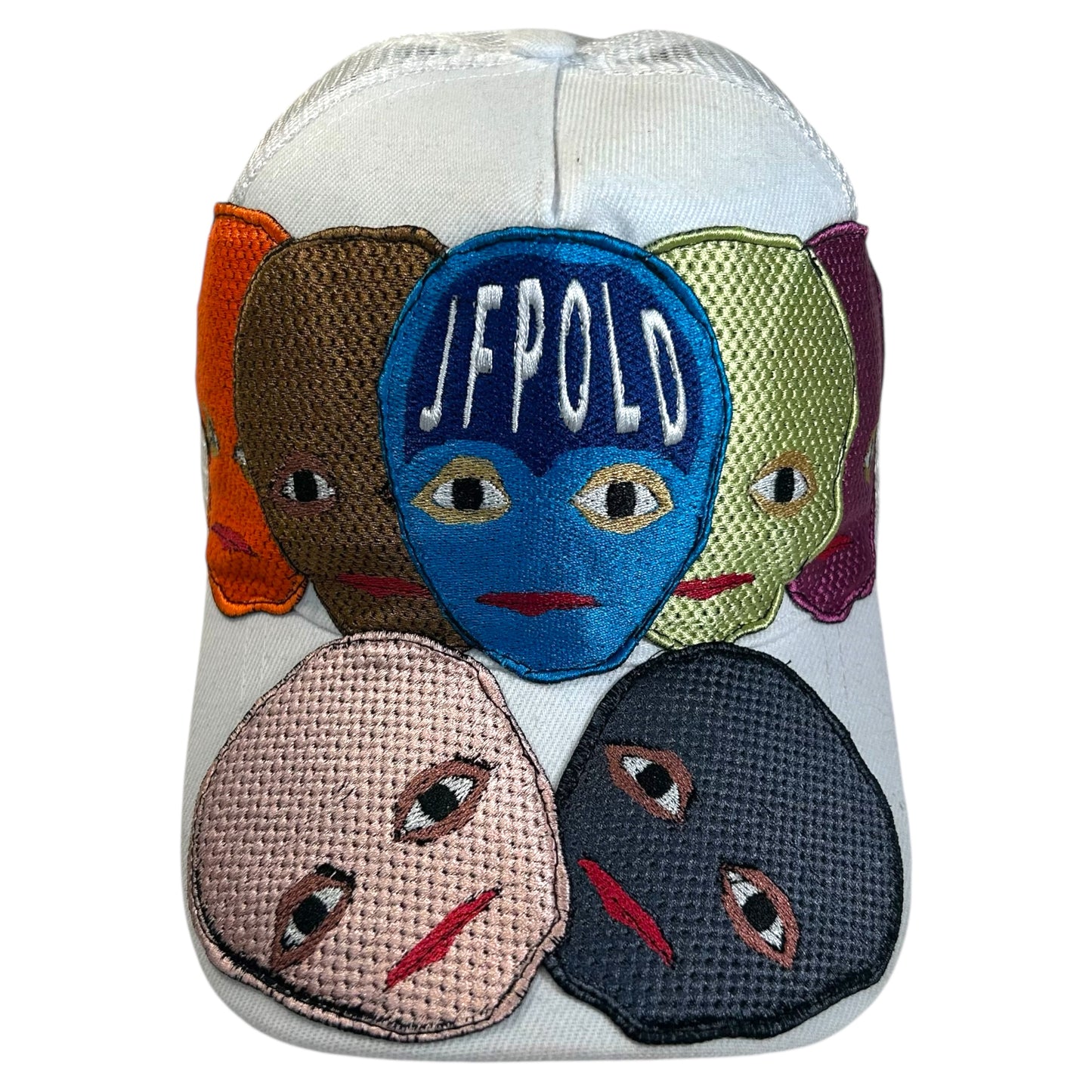 Plastered Faces White Trucker Hat 1/1