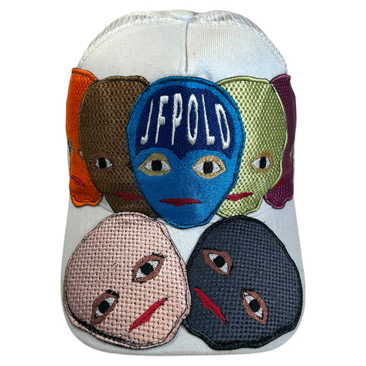 Plastered Faces White Trucker Hat 1/1