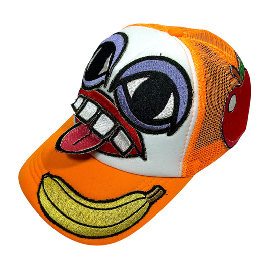 Orange Fruit Monster Face Trucker Hat 1/1