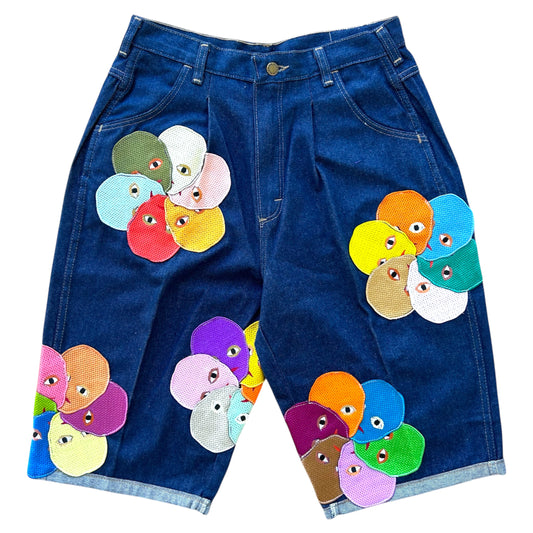 Plastered Faces Jorts Blue 1/1- Size 31