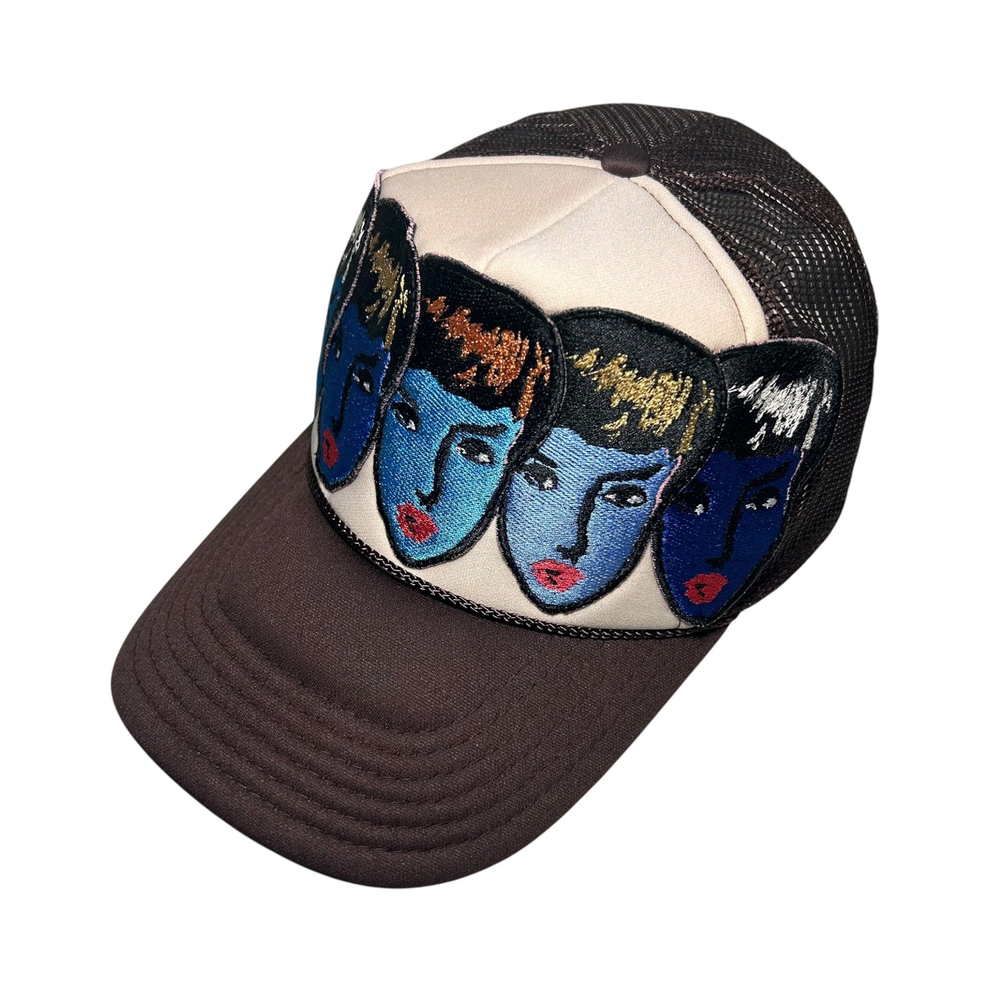 Womanly Beauty Trucker Hat Brown/ Blue 1/1