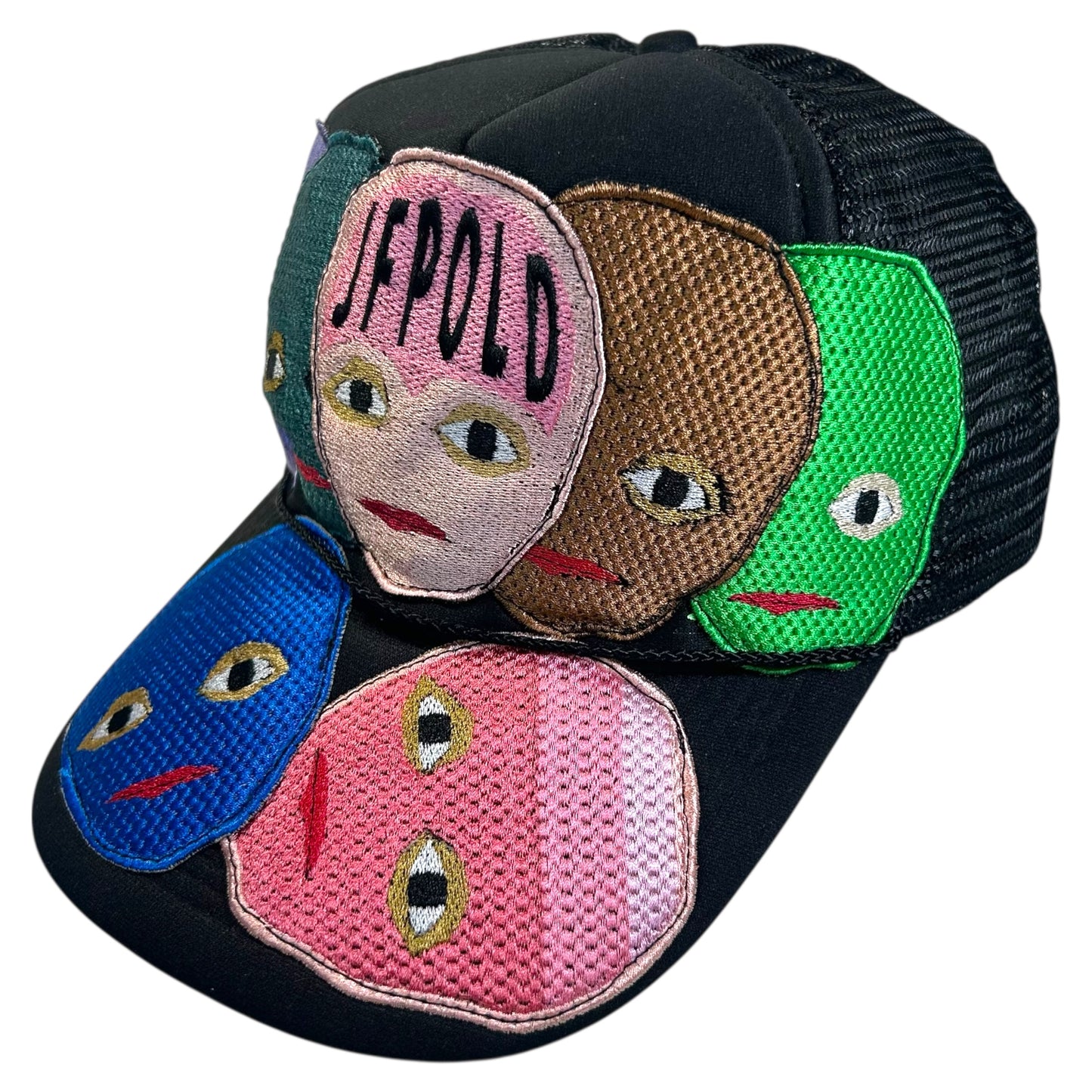 Plastered Faces Black Trucker Hat 1/1