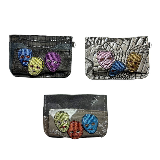 Plastered Faces Cardholders with Pocket (1-4)