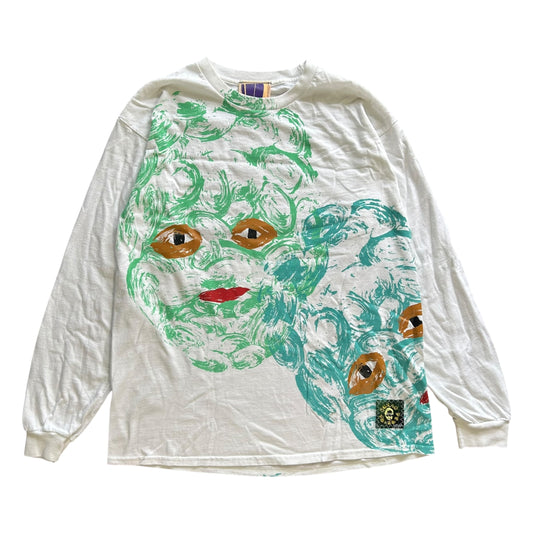 Plastered Faces White Longsleeve 1/1 - Size M