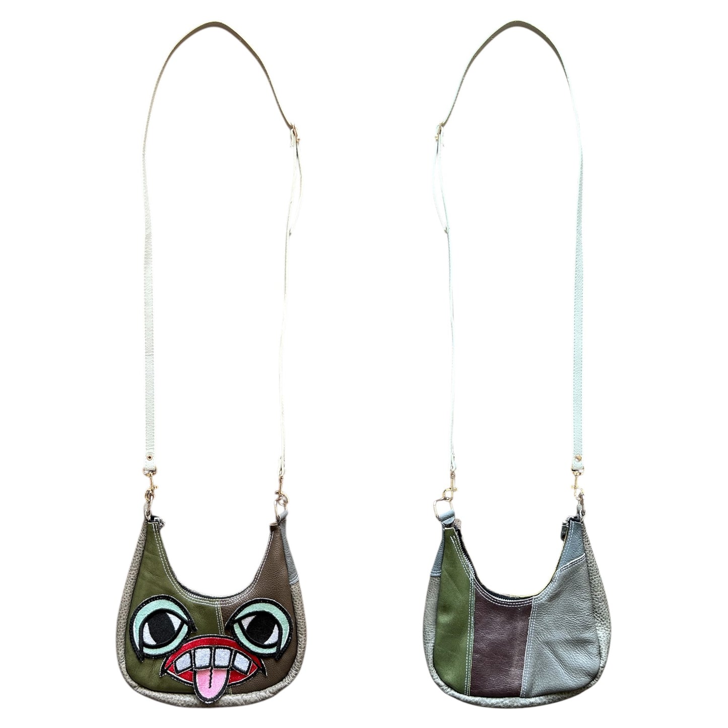 Green Paneled Crossbody Monster Purse 1/1