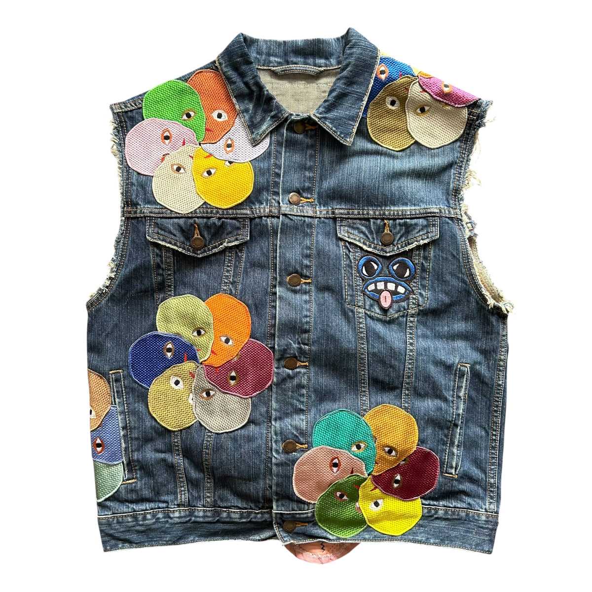 Plastered Monster Jean Vest Blue 1/1- Size XL