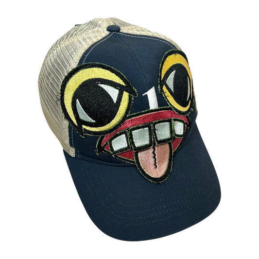 Navy Monster Face Trucker Hat 1/1