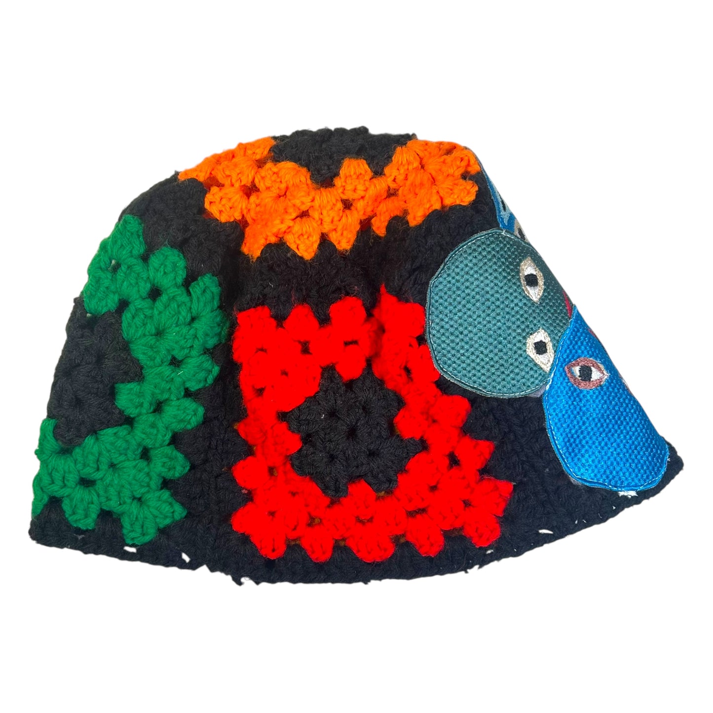 Plastered Faces Handmade Knitted Beanie (Blue Faces) 1/1