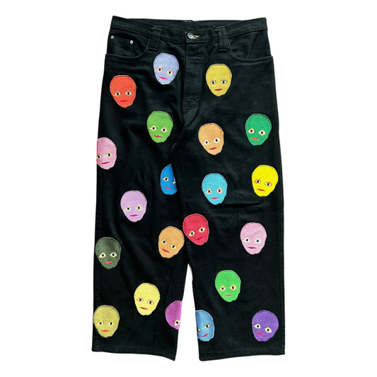Plastered Faces Jeans Black 1/1- Size 36