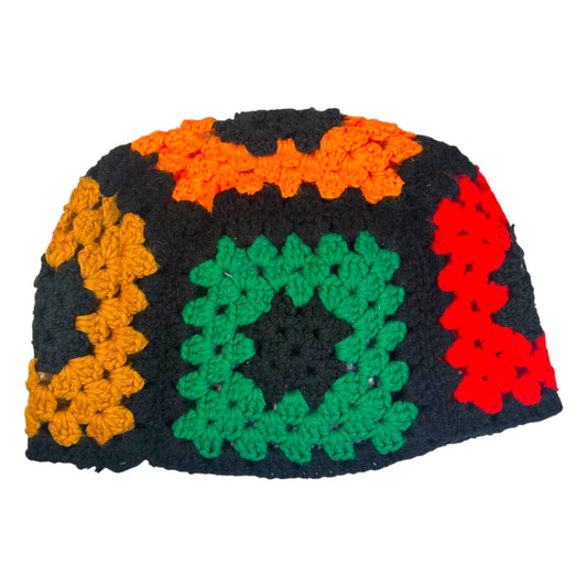 Plastered Faces Handmade Knitted Beanie (Blue Faces) 1/1