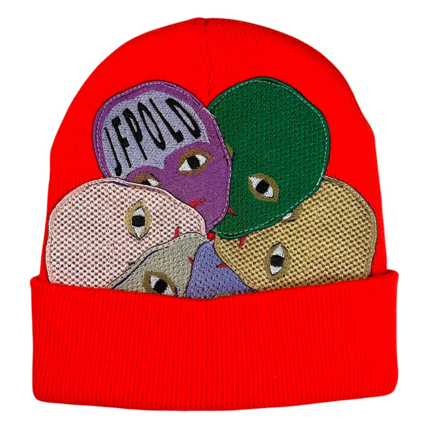 Plastered Faces Orange Beanie 1/1