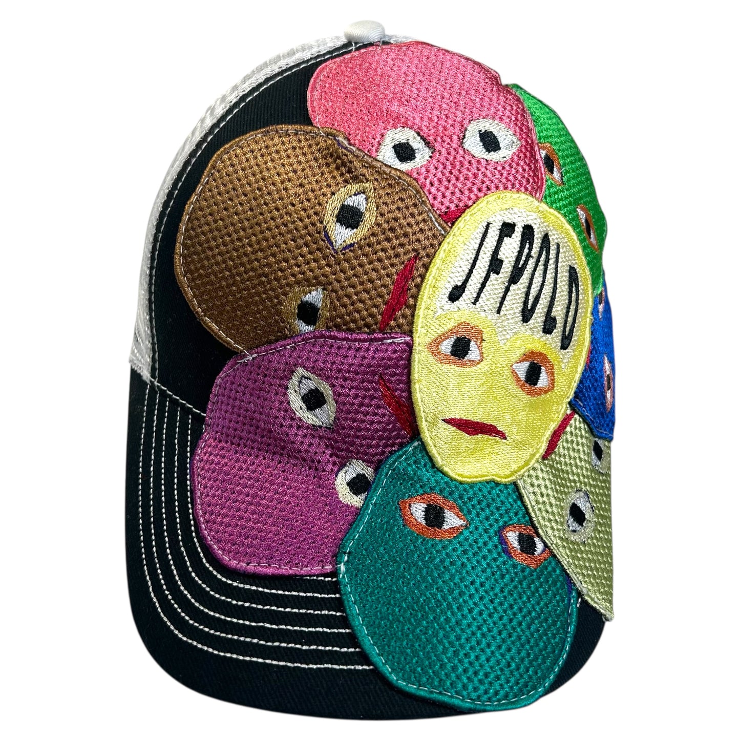 Plastered Faces White/Black Trucker Hat 1/1