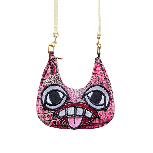 Pink Crocodile Crossbody Monster Purse 1/1